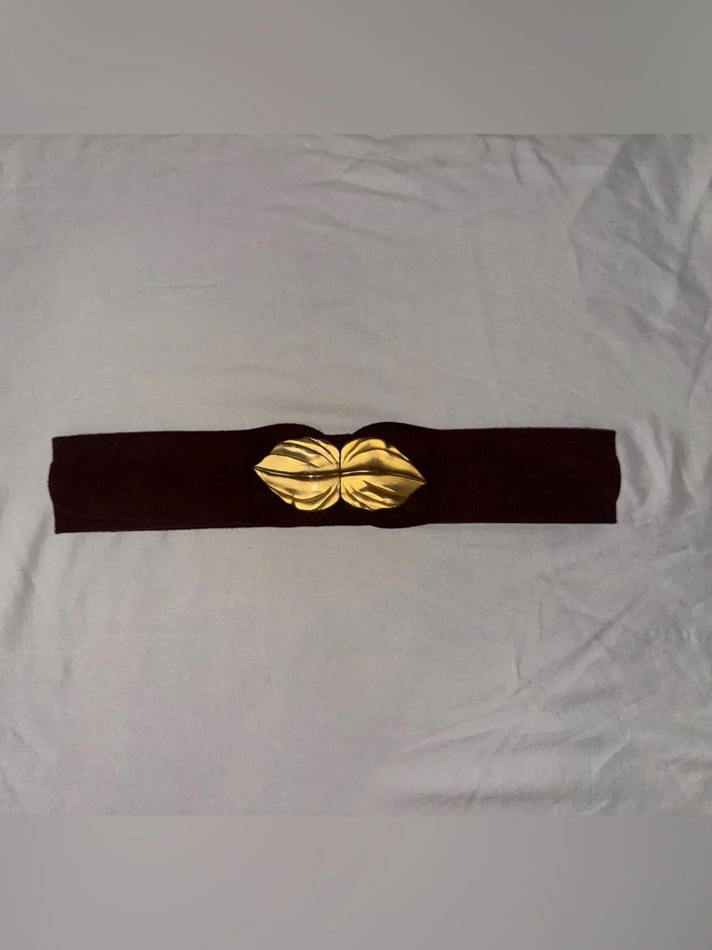 Vintage Axcess by Liz Claiborne Rich Brown 90’s Gold Leaf Statement Belt